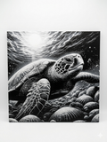 Tableau relief sans cadre - Tortue marine