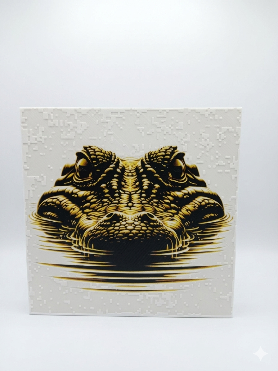 Tableau relief sans cadre - Crocodile