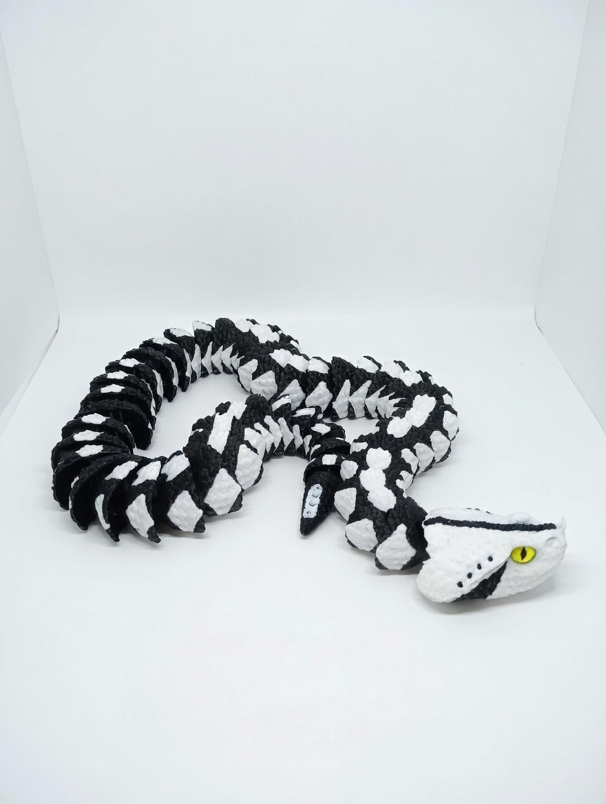 Bitis du Gabon Noire et Blanche Articulée 3D